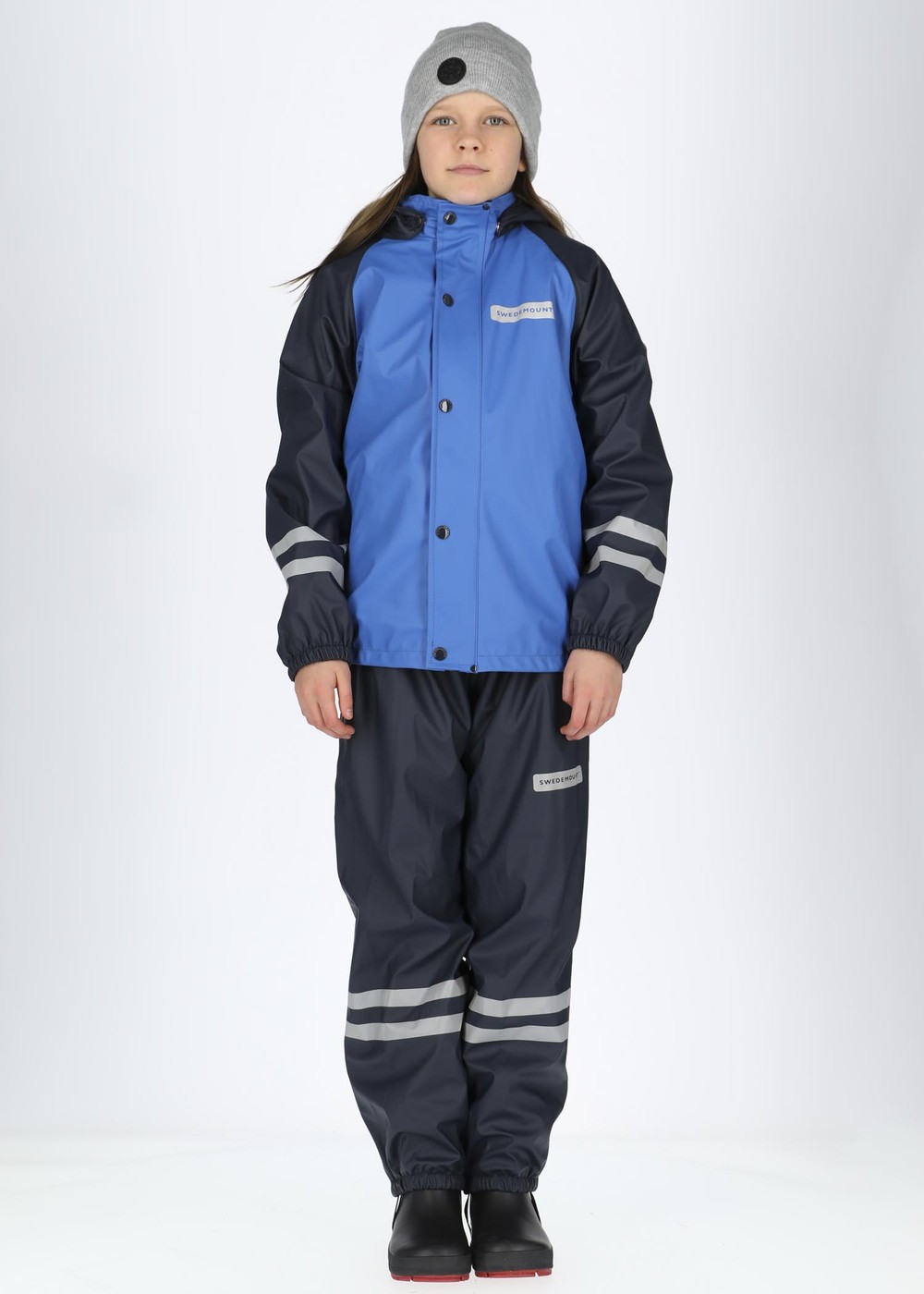 Rusk Fleece Rain Set Jr, Blue/Dk Navy, 70,  Regnjackor Rusk Fleece Rain Set Jr, Blue/Dk Navy, 70,  Regnjackor