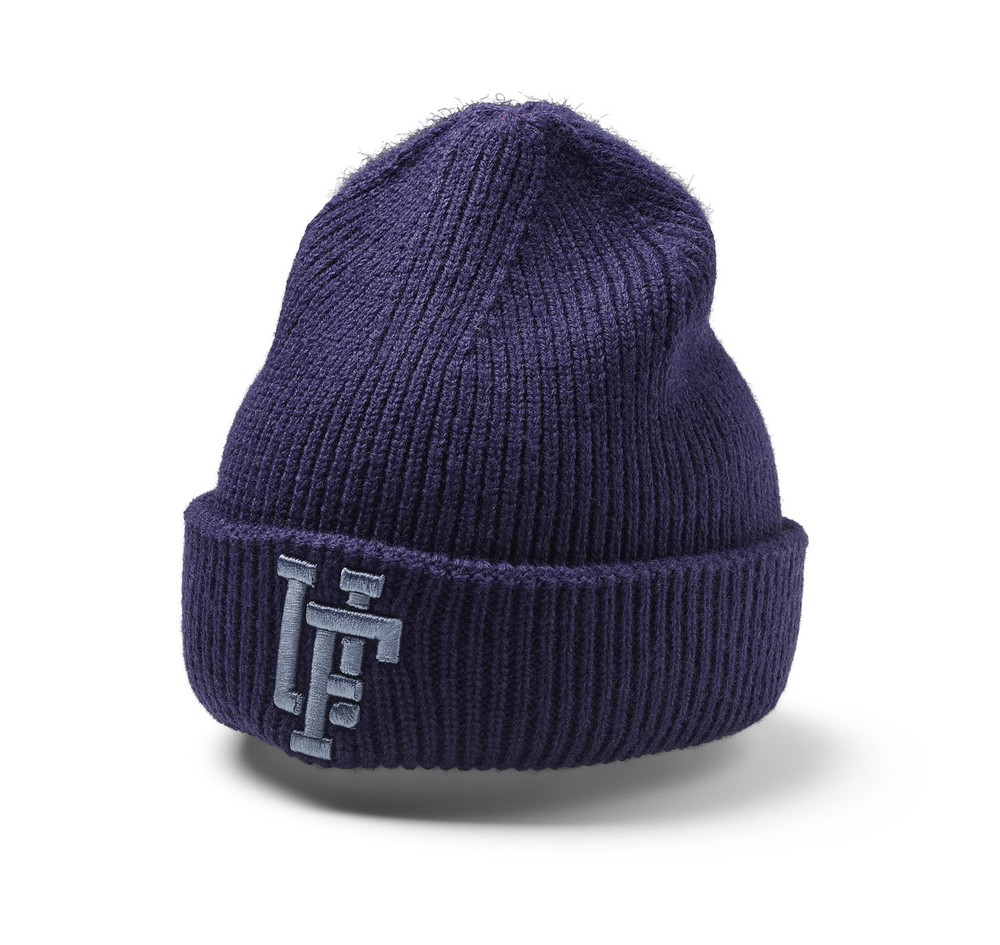 Spinback Rib Knitted Beanie, Navy China Blue, Onesize,  Pannband