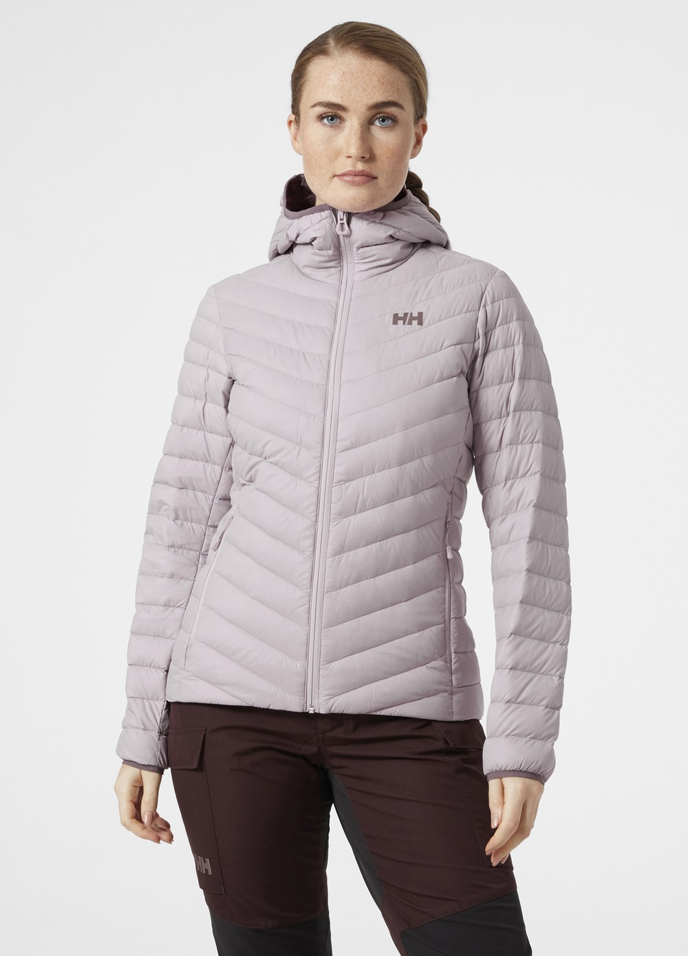 W Verglas Hooded Down Insulat, 692 Dusty Syrin, S,  Vinterjackor