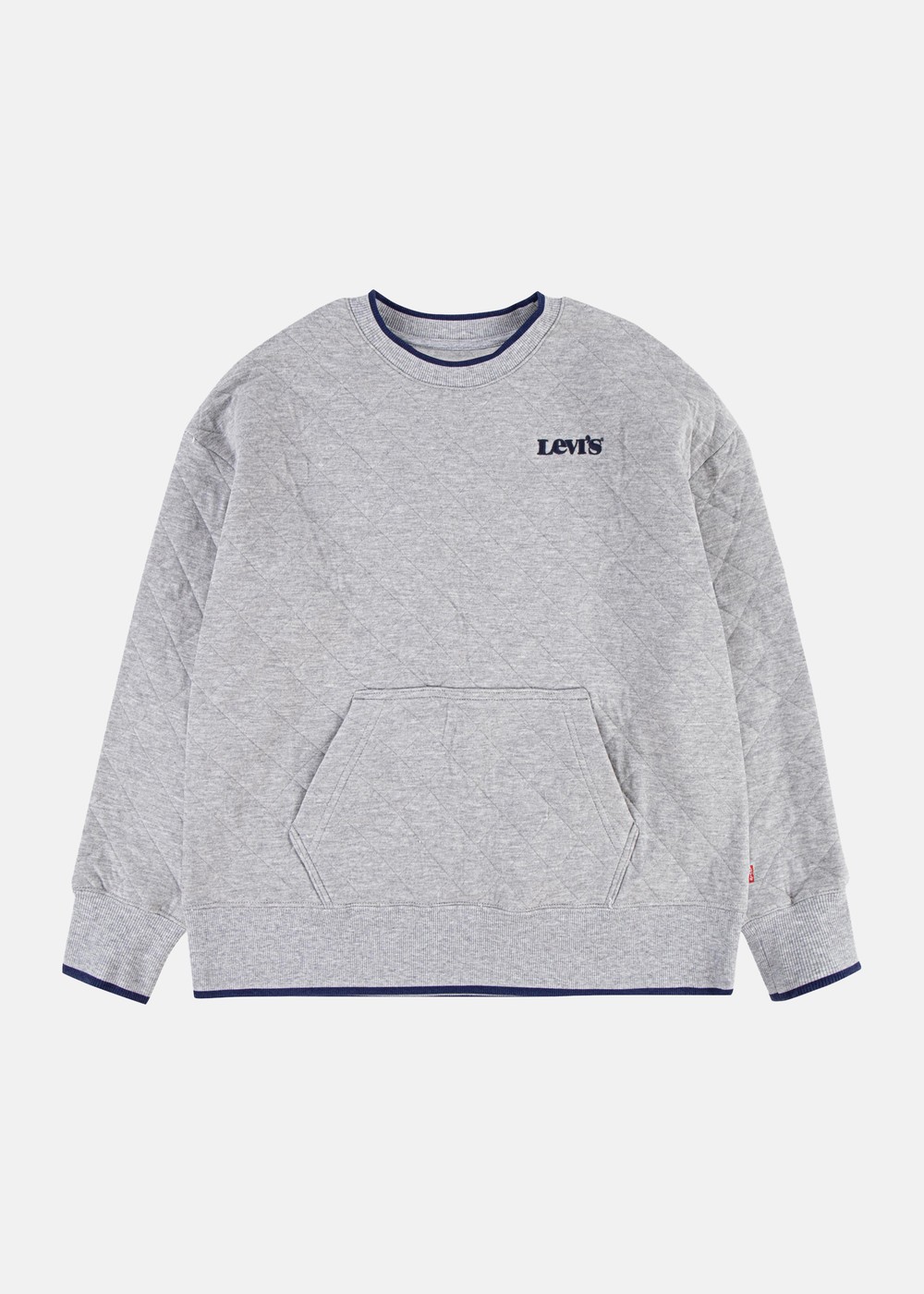 Lvb Quilted Crewneck Top, Grey Heather, 16,  Sweatshirts