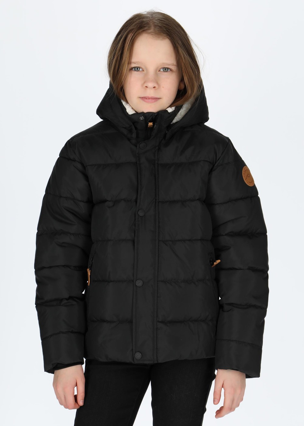 Duved Puffy Jacket Jr, Black, 150,  Skidjackor