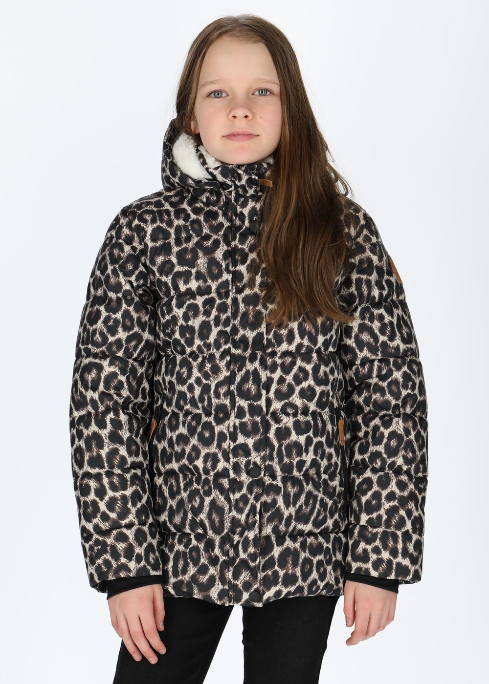 Duved Puffy G Jacket Jr, Leopard, 170,  Skidjackor