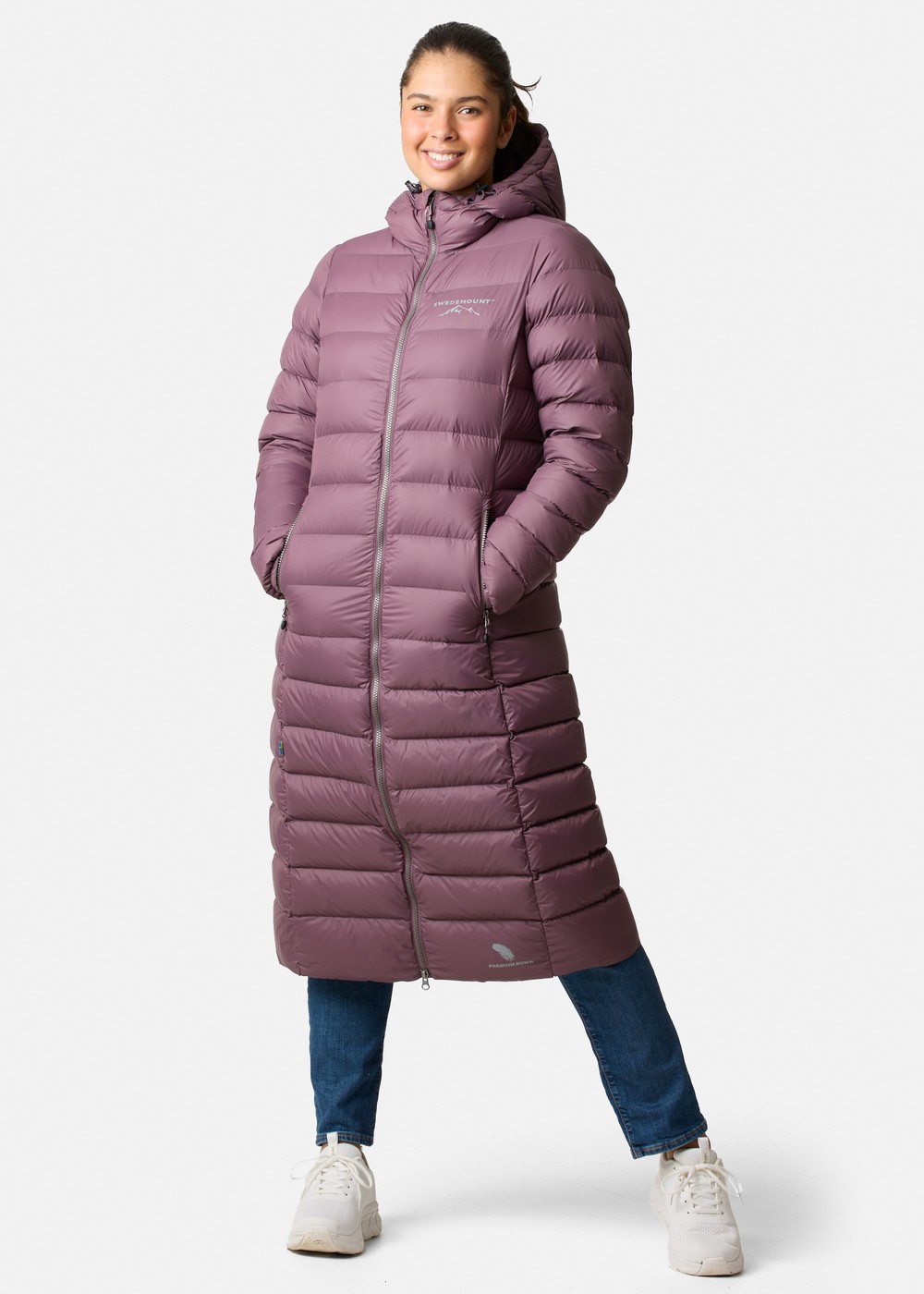 Östersund Long Down Coat W, Dk. Mauve, 44,  Vinterjackor