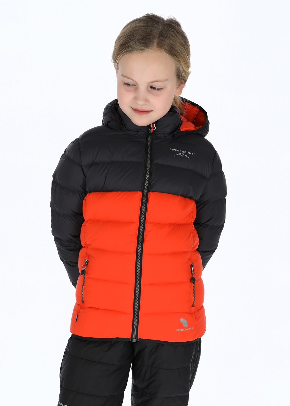 Östersund Down Jacket 2.0 Jr, Charcoal/Orange, 150,  Vinterjackor