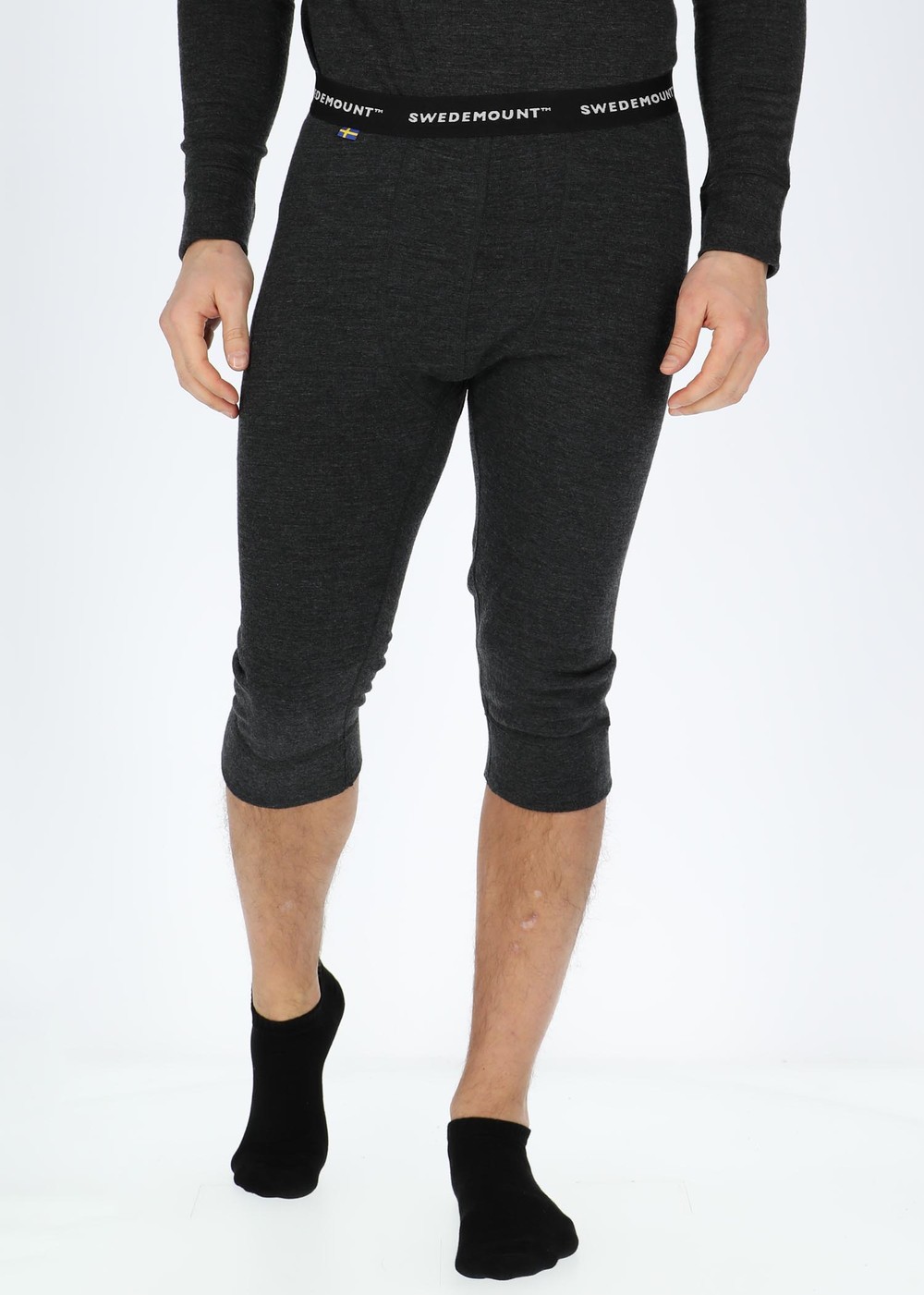 Nepal Wool Terry Merino 3/4 Pants, Charcoal Melange, S,  Ullunderställ | Kläder//Herr//Byxor//Överdragsbyxor | Padelspecialisterna