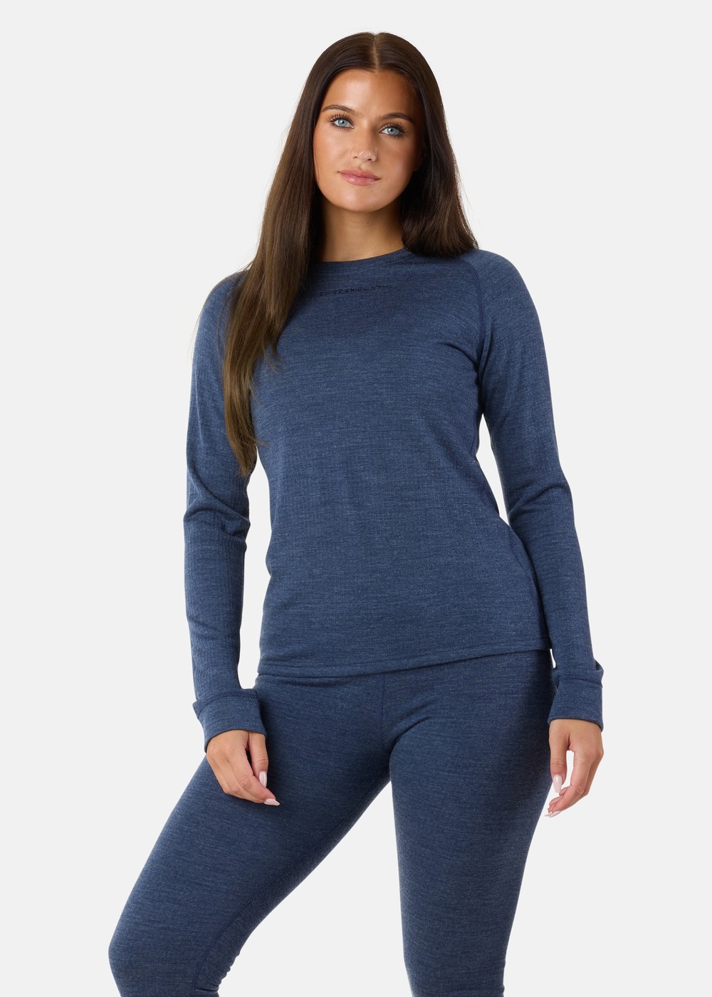 Nepal Wool Terry Merino Crewneck W, Navy Melange, 40,  Ullunderställ Nepal Wool Terry Merino Crewneck W, Navy Melange, 40,  Ullunderställ