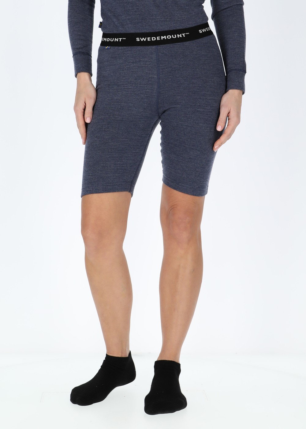 Nepal Merino Long Boxer W, Navy Melange, 42,  Ullunderställ