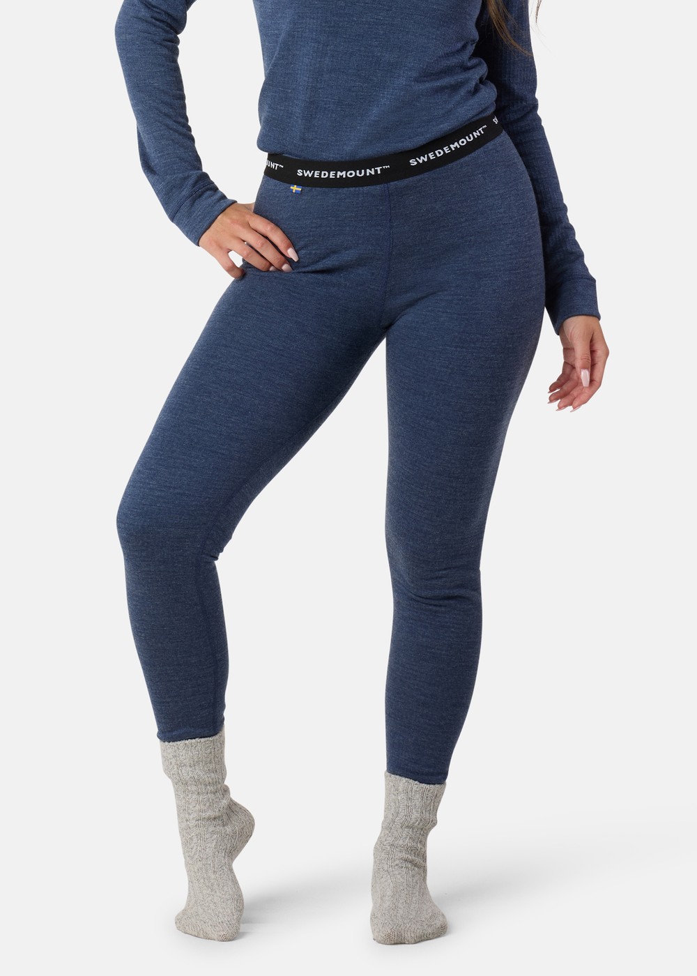 Nepal Wool Terry Merino Pants W, Navy Melange, 34,  Ullunderställ Nepal Wool Terry Merino Pants W, Navy Melange, 34,  Ullunderställ