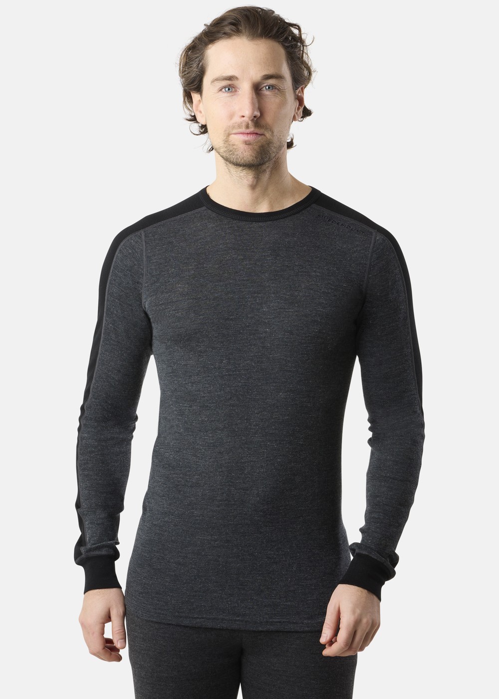 Himalaya Merino Wool Crewneck, Charcoal Melange/ Black, L,  Ullunderställ Himalaya Merino Wool Crewneck, Charcoal Melange/ Black, L,  Ullunderställ