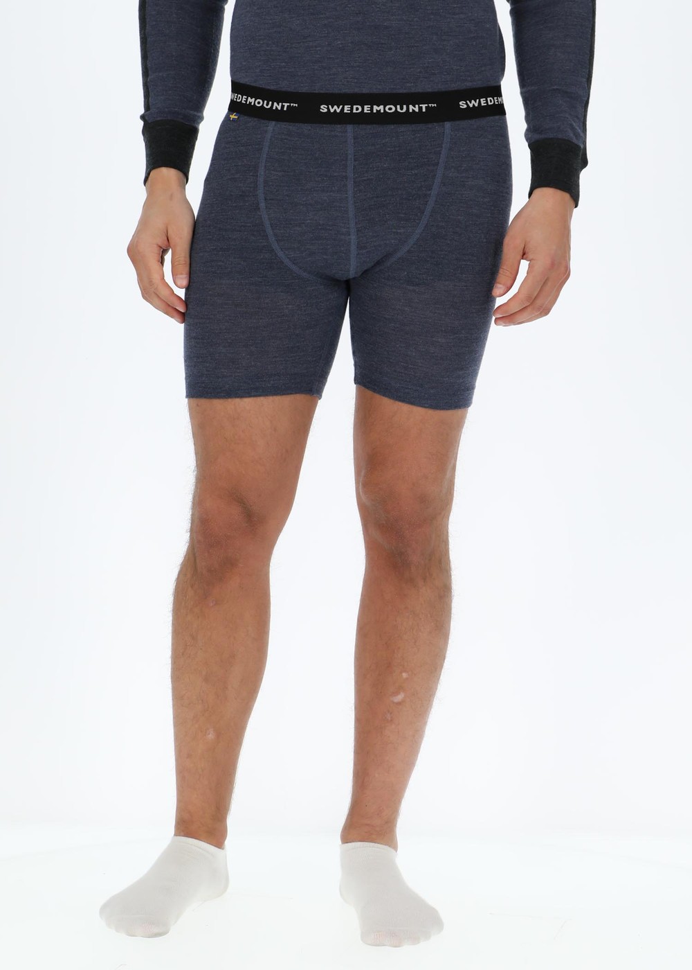 Himalaya Merino Wool Boxer Shorts, Navy Melange, 2xl,  Ullunderställ