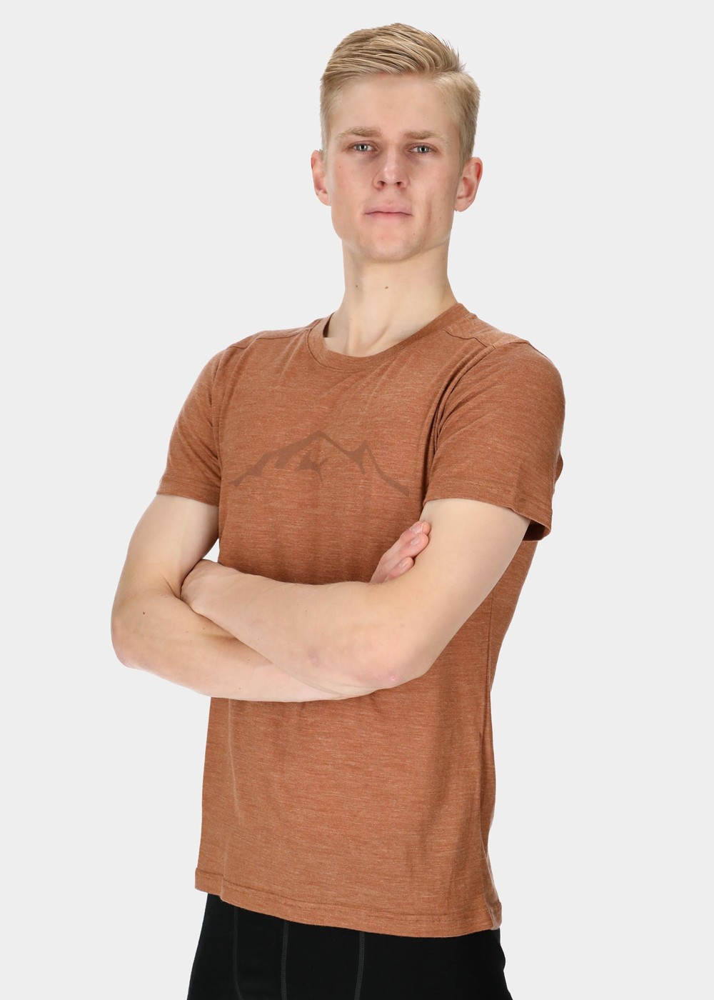 Himalaya Merino Wool Tee, Mustard Yellow Melange, S,  T-Shirts