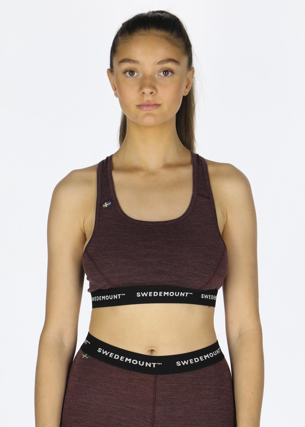 Himalaya Merino Wool Top W, Plum Melange, 40/42,  Sport-Bh