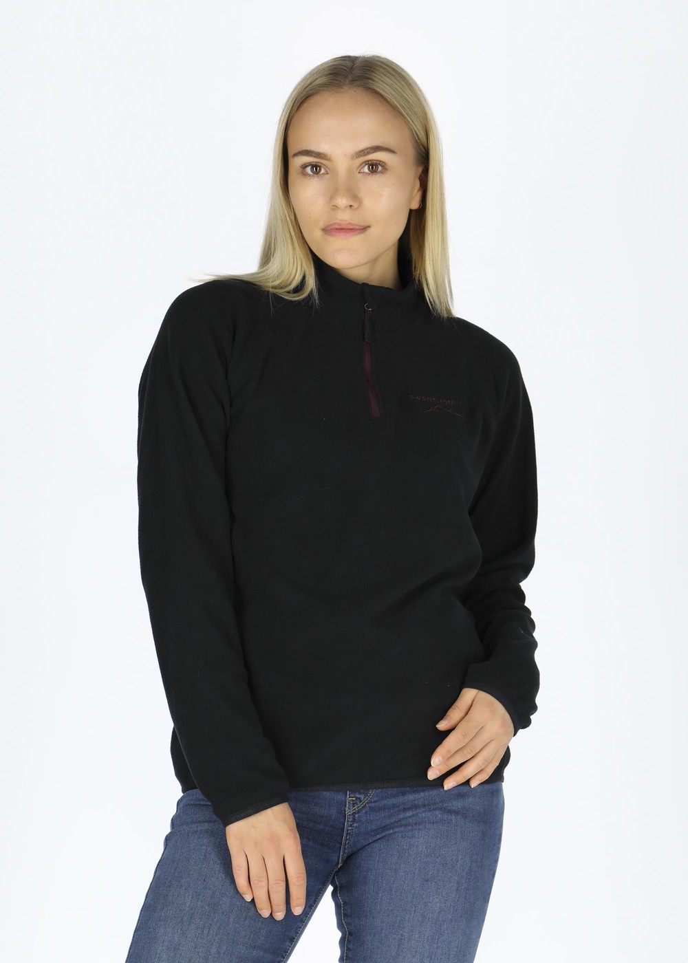 Geilo Halfzip W, Black/Dk. Plum, 42,  Fleecetröjor