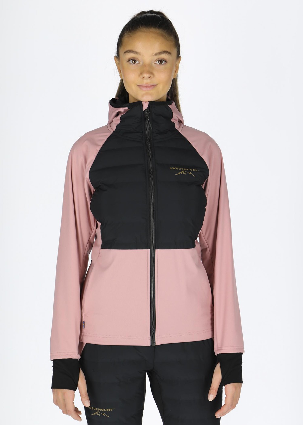 Nordic Hybrid Hooded Jacket W, Dusty Rose/Charcoal, 36,  Vinterlöpning Nordic Hybrid Hooded Jacket W, Dusty Rose/Charcoal, 36,  Vinterlöpning