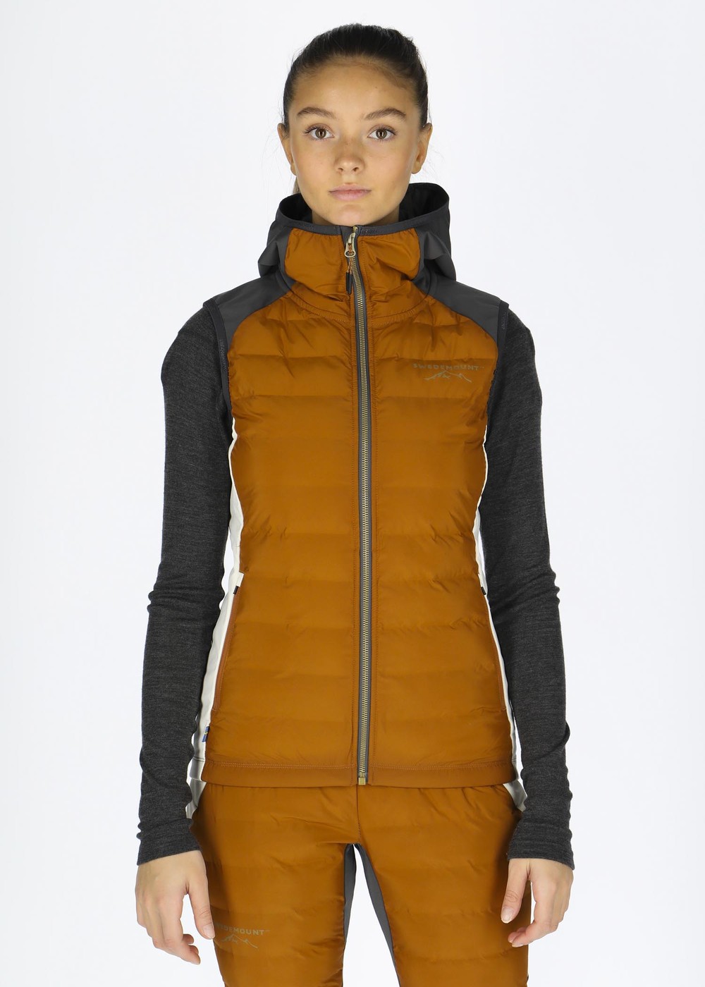 Nordic Hybrid Hooded Vest W, Offwhite/Almond, 46,  Västar Nordic Hybrid Hooded Vest W, Offwhite/Almond, 46,  Västar