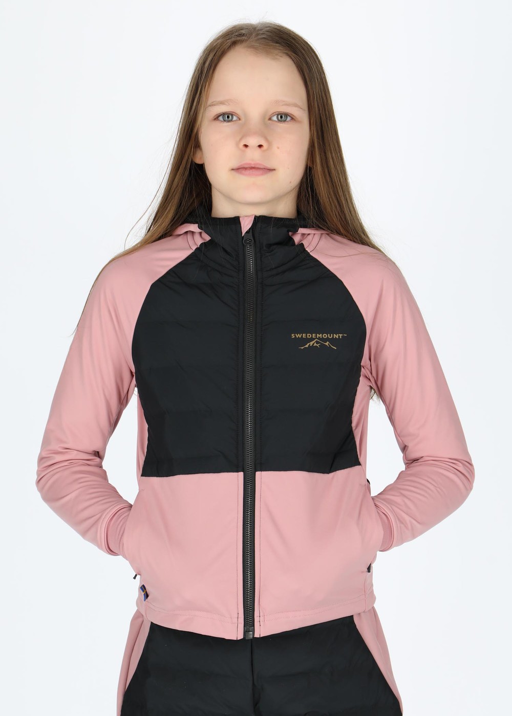 Nordic Hybrid Hooded Jacket  G Jr, Dusty Rose/Charcoal, 170,  Vinterlöpning Nordic Hybrid Hooded Jacket  G Jr, Dusty Rose/Charcoal, 170,  Vinterlöpning
