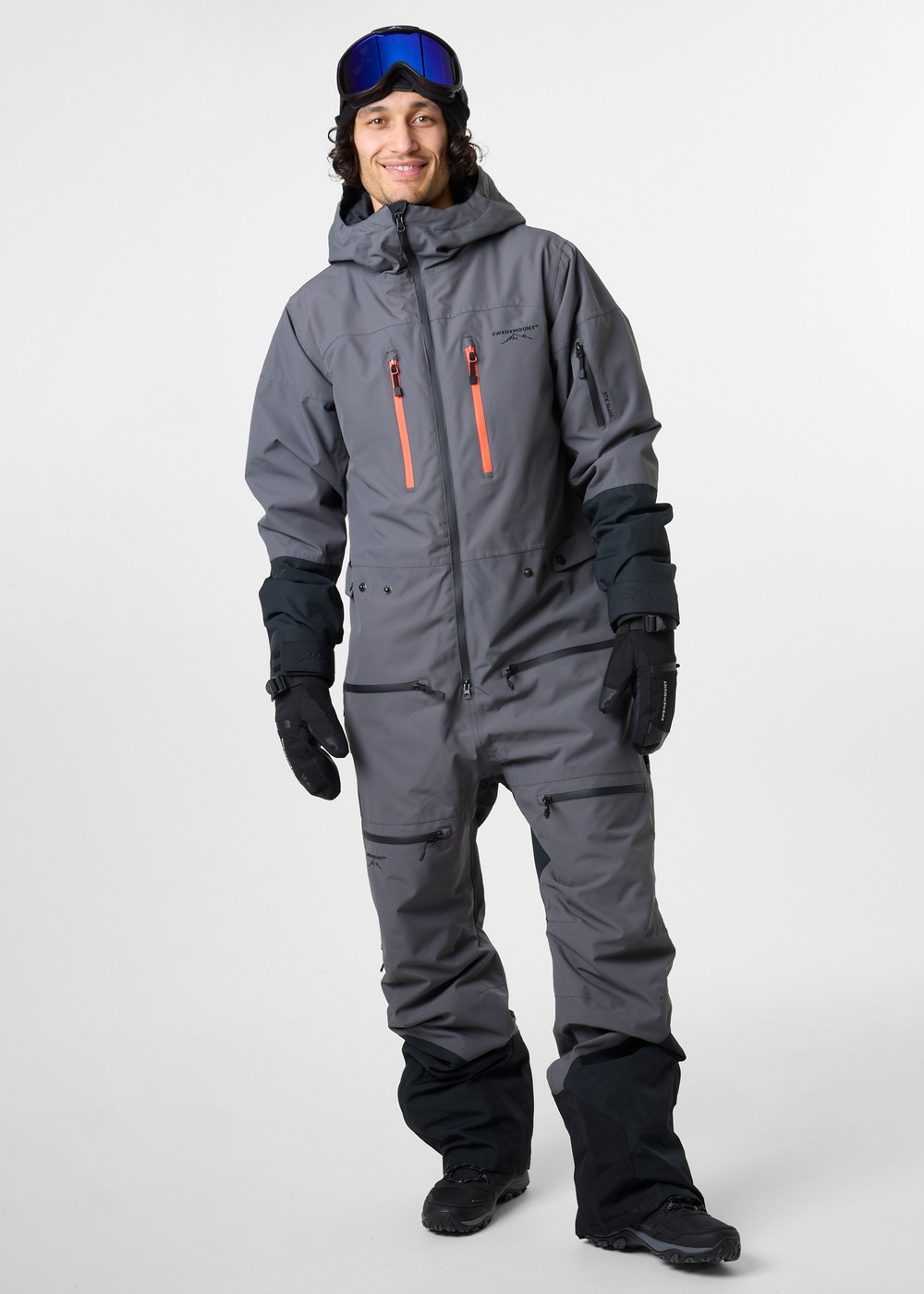 Freeride Skisuit, Charcoal/Orange, 3xl,  Skidoverall Freeride Skisuit, Charcoal/Orange, 3xl,  Skidoverall