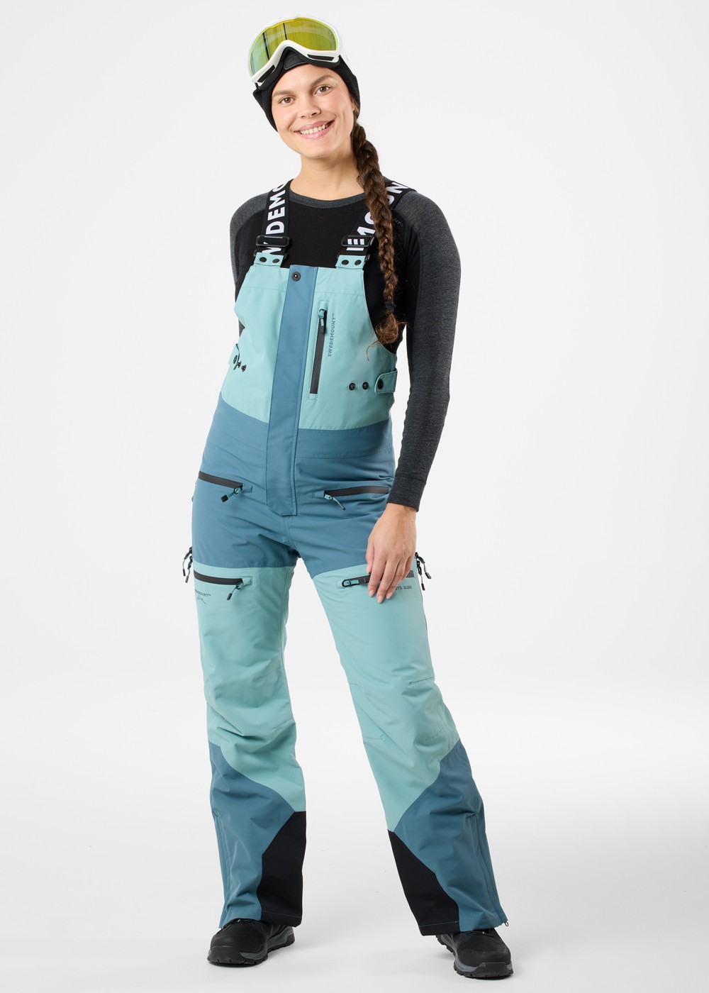 Freeride Bib Pants W, Seaweed Green/Dk Seaweed Green, 36,  Skidbyxor