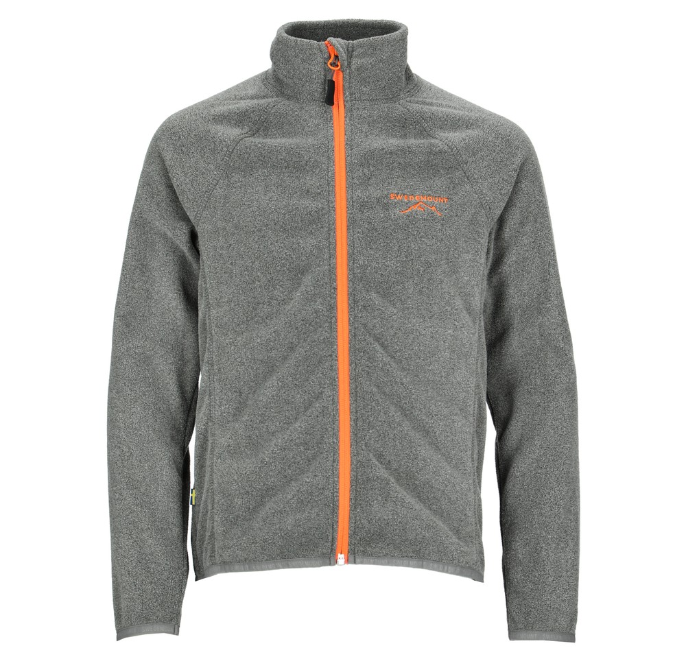 Geilo Fleece Jacket Jr, Charcoal Melange/ Orange, 140,  Tröjor