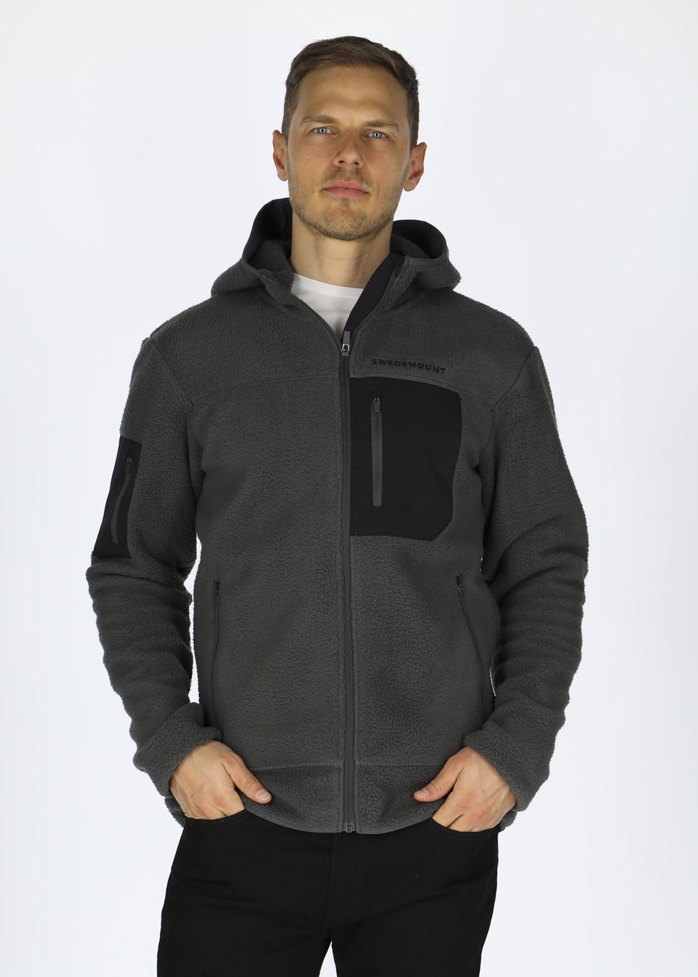 Lofoten Stretch Hooded Pile, Charcoal/Black, Xl,  Tröjor