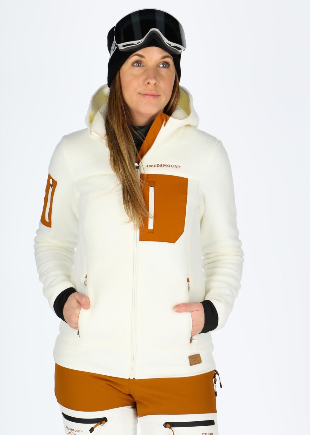 Lofoten Hooded Pile Fleece W, Offwhite/Almond, 46,  Fleecetröjor
