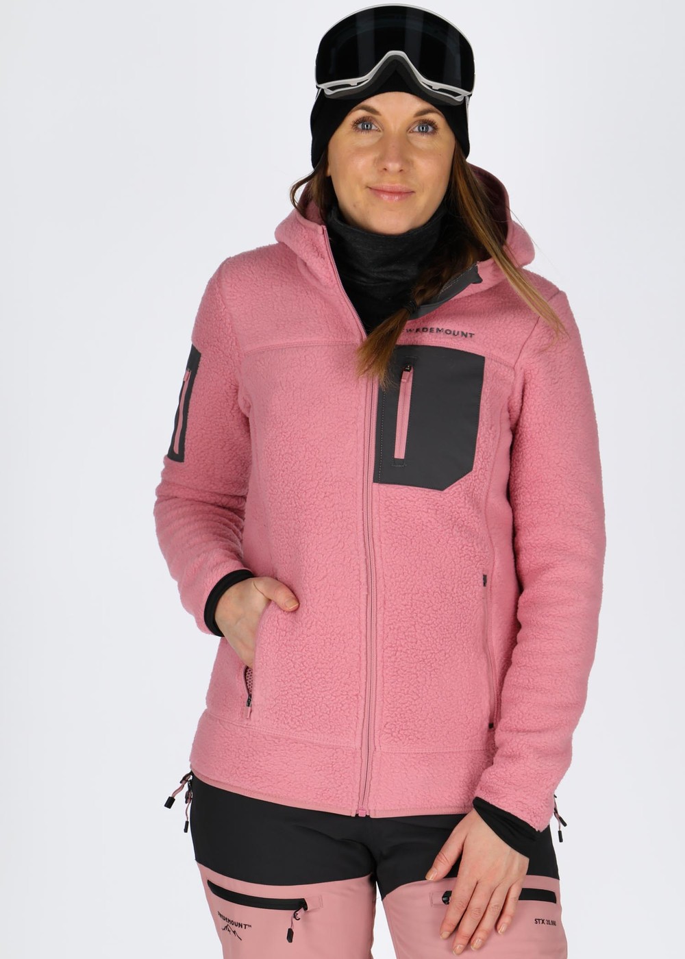 Lofoten Hooded Pile Fleece W, Dusty Rose/Charcoal, 34,  Fleecetröjor Lofoten Hooded Pile Fleece W, Dusty Rose/Charcoal, 34,  Fleecetröjor