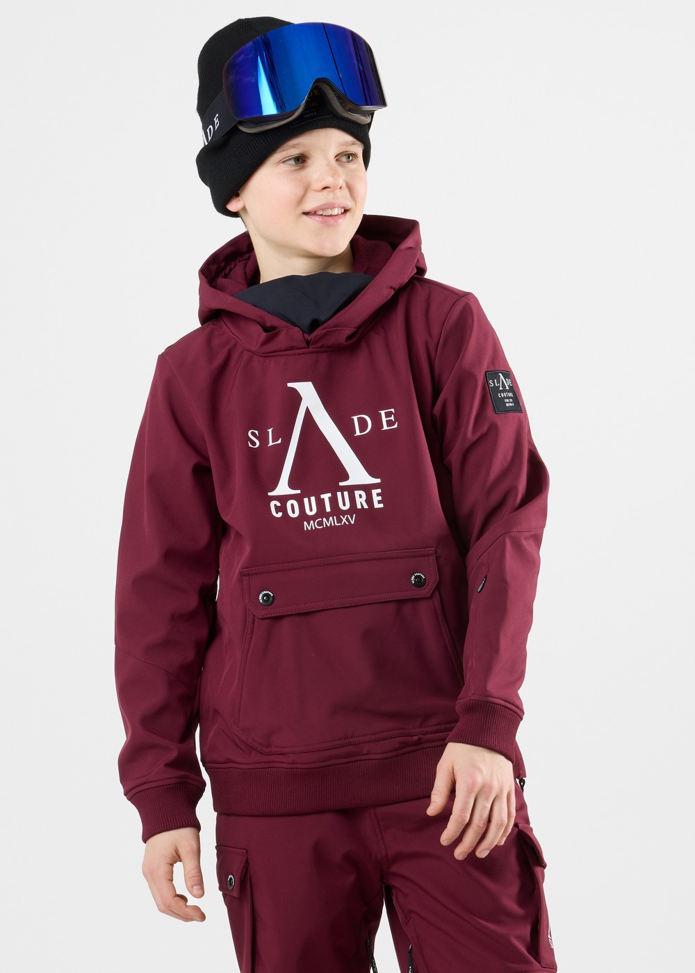 Colorado Softshell Snow Hood Jr, Burgundy/White, 160,  Skidjackor
