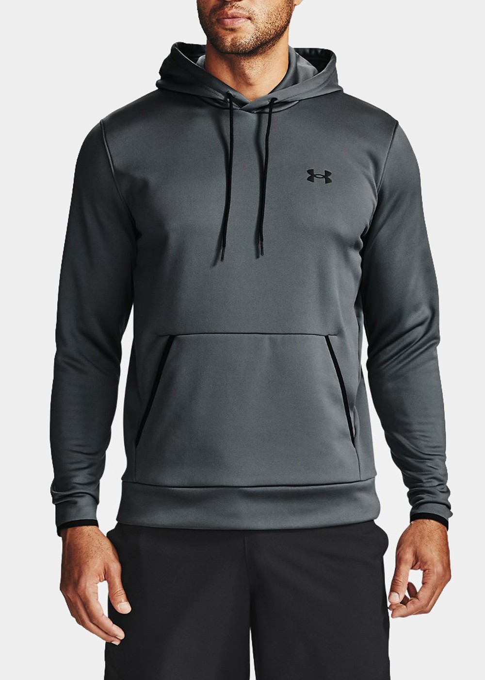 Ua Armour Fleece Hd, Pitch Gray, S,  Hoodies