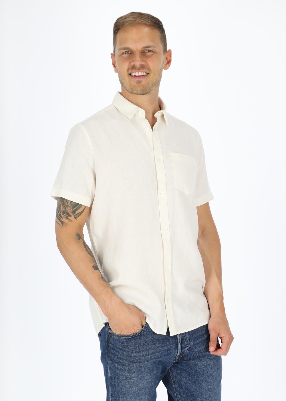 Sdallan Ss Sh, Off White, Xl,  Kortärmade Skjortor Sdallan Ss Sh, Off White, Xl,  Kortärmade Skjortor