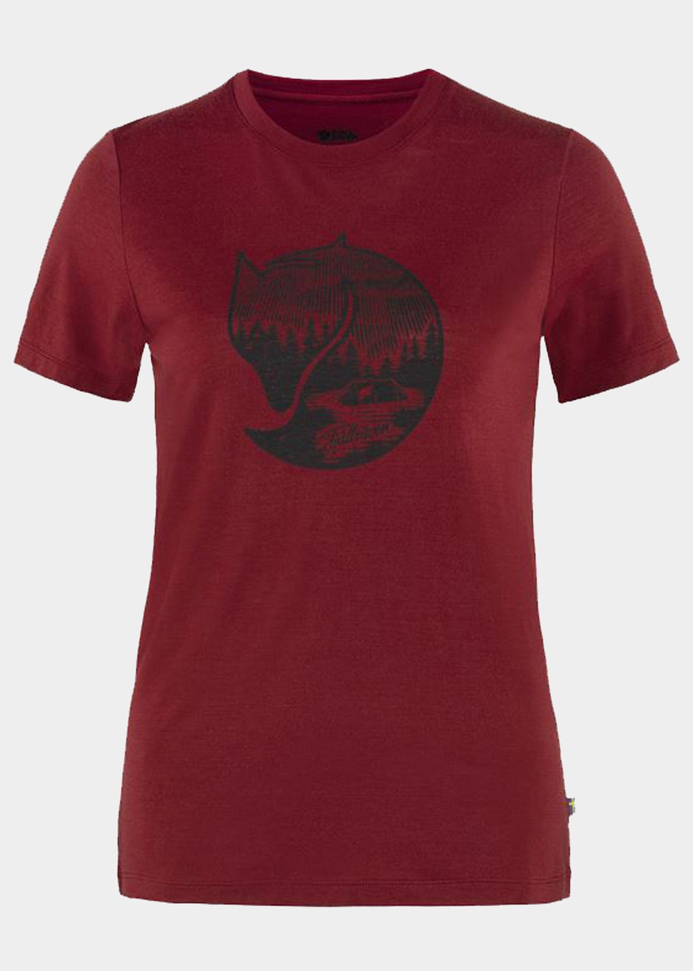 Abisko Wool Fox Ss W, Pomegranate Red-Dark Navy, M,  T-Shirts