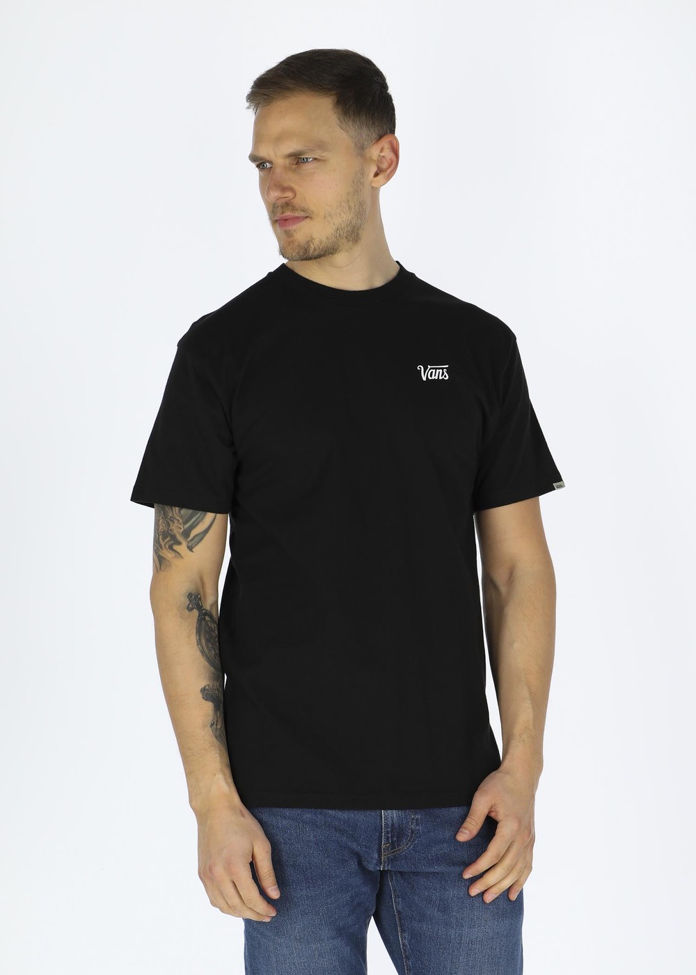 Mn Vans Mini Script-B, Black, S,  T-Shirts