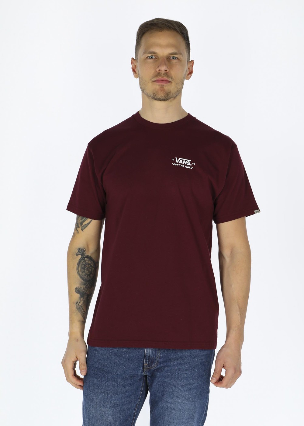 Mn Vans Essential-B, Burgundy, M,  T-Shirts