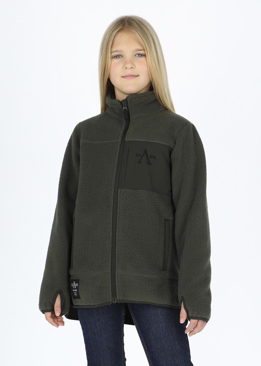 Pile Jacket Jr, Olive, 120,  Hoodies Pile Jacket Jr, Olive, 120,  Hoodies