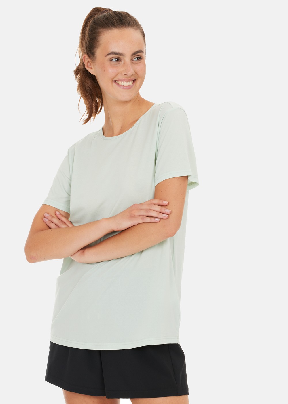 Lizzy W Slub S/S Tee, Green Lily, 36,  Löpar-T-Shirts Lizzy W Slub S/S Tee, Green Lily, 36,  Löpar-T-Shirts