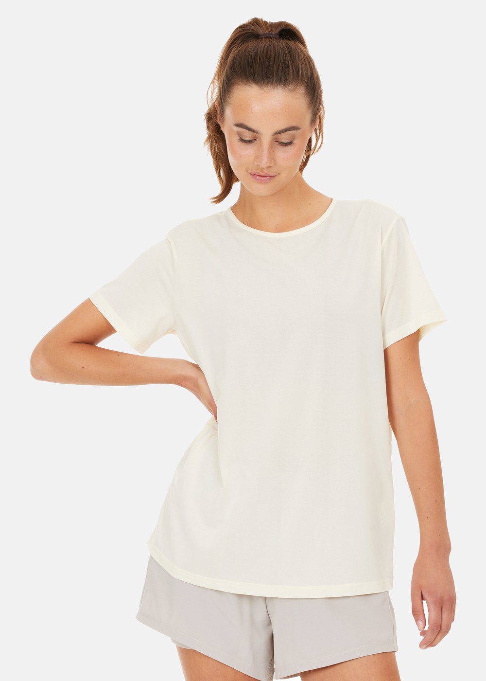 Lizzy W Slub S/S Tee, Lemon Icing, 46,  Löpar-T-Shirts