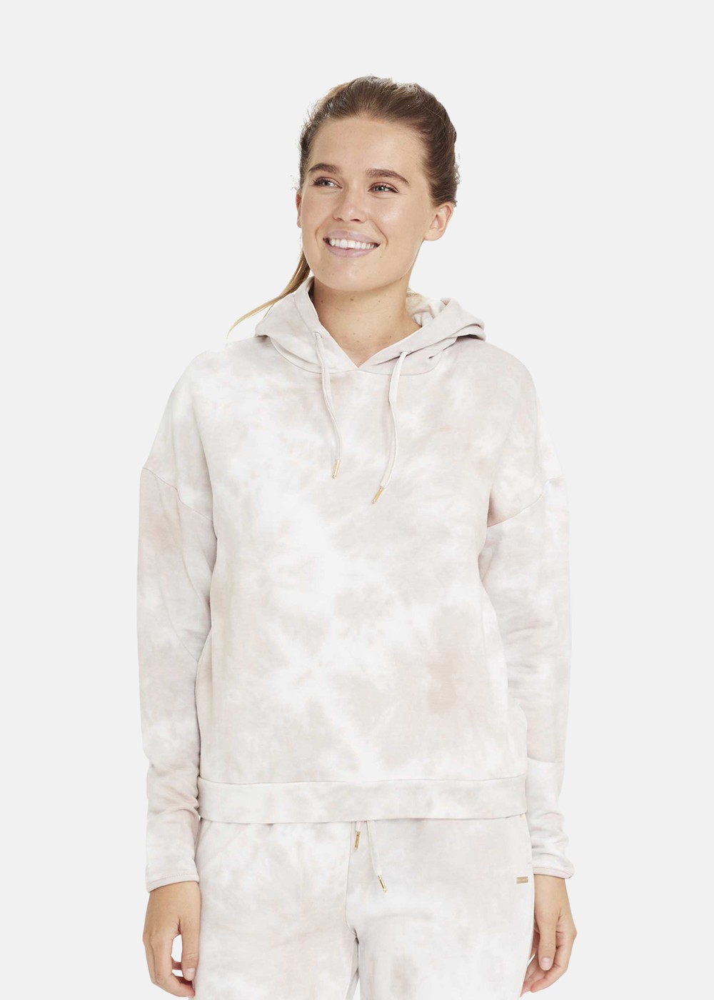 Reisalin W Patterned Sweat Hoo, Rose Powder, 42,  Hoodies