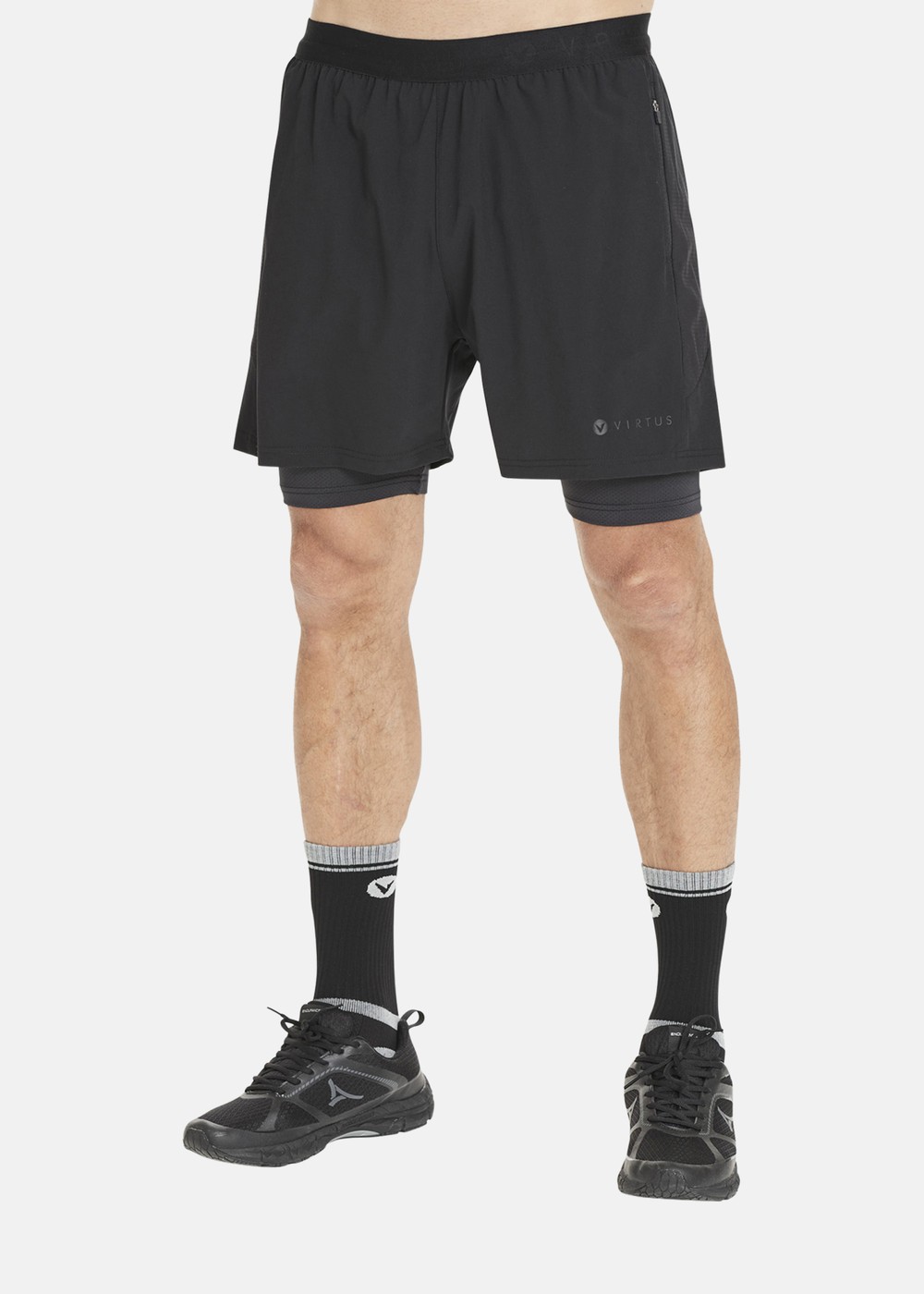 Dylan M 2-In-1 Stretch Shorts, Black, M,  Shorts