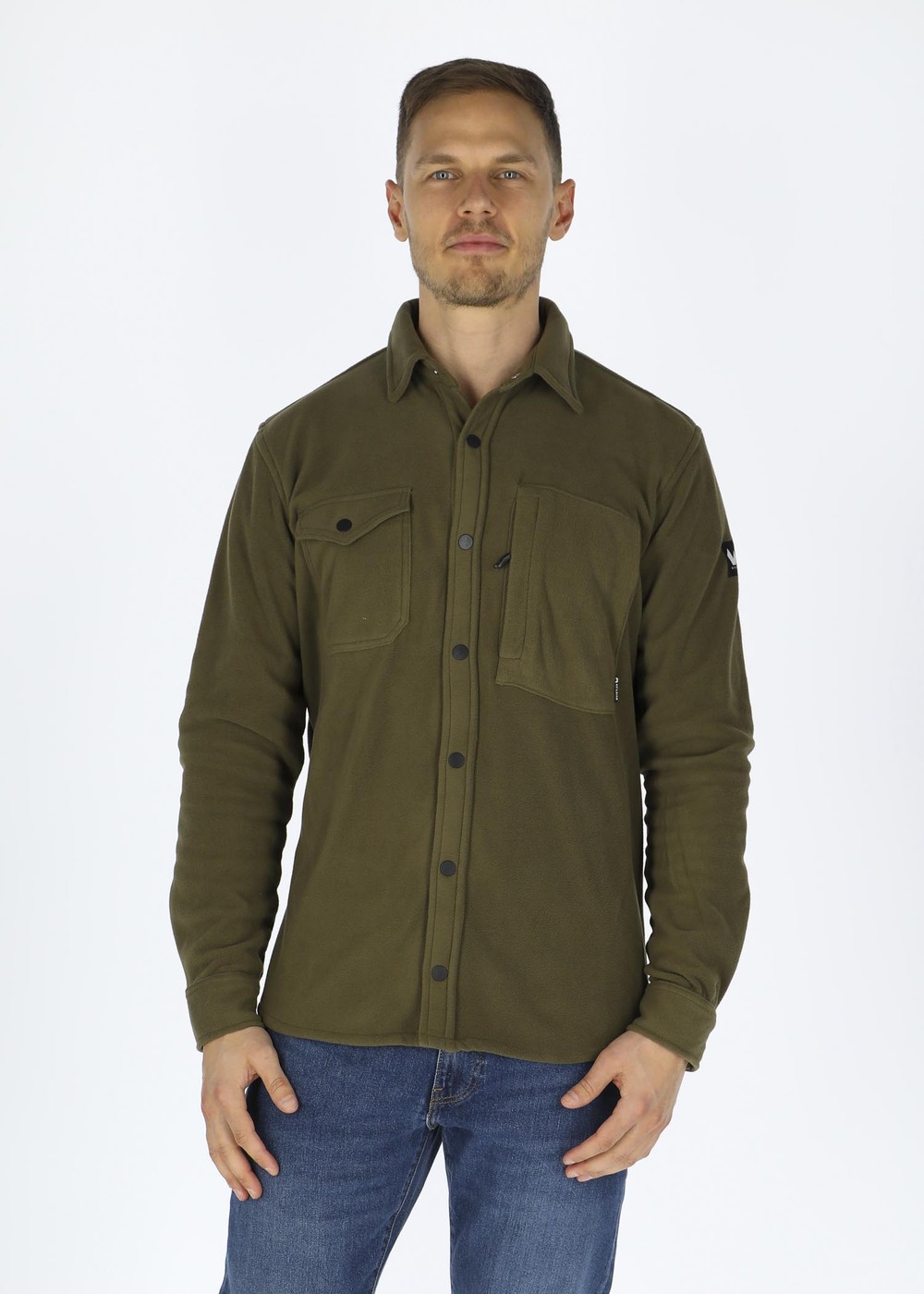 Enzo M Fleece Shirt, Dark Olive, 3xl,  Långärmade Skjortor