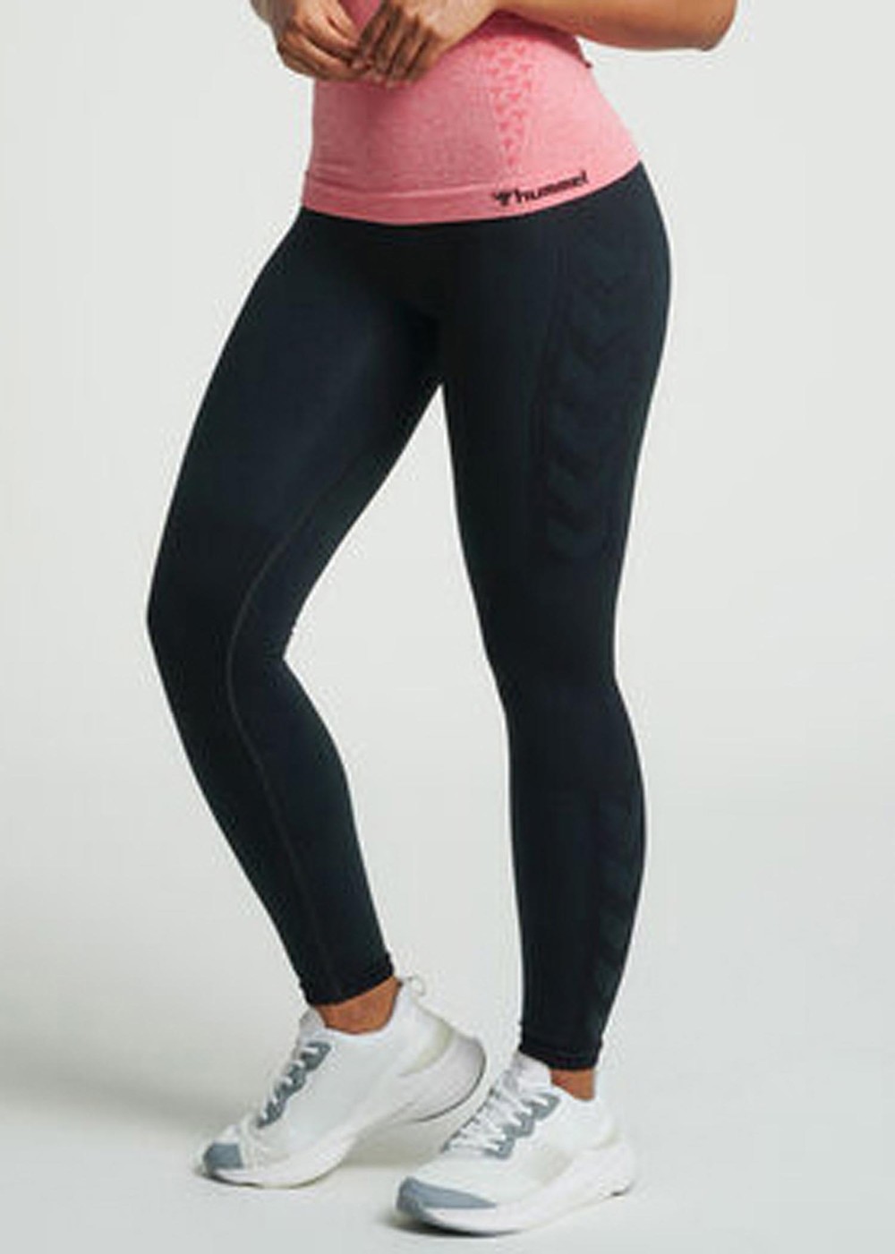 Hmlclea Seamless Mid Waist Tig, Black Melange, Xs,  Långa Tights Hmlclea Seamless Mid Waist Tig, Black Melange, Xs,  Långa Tights