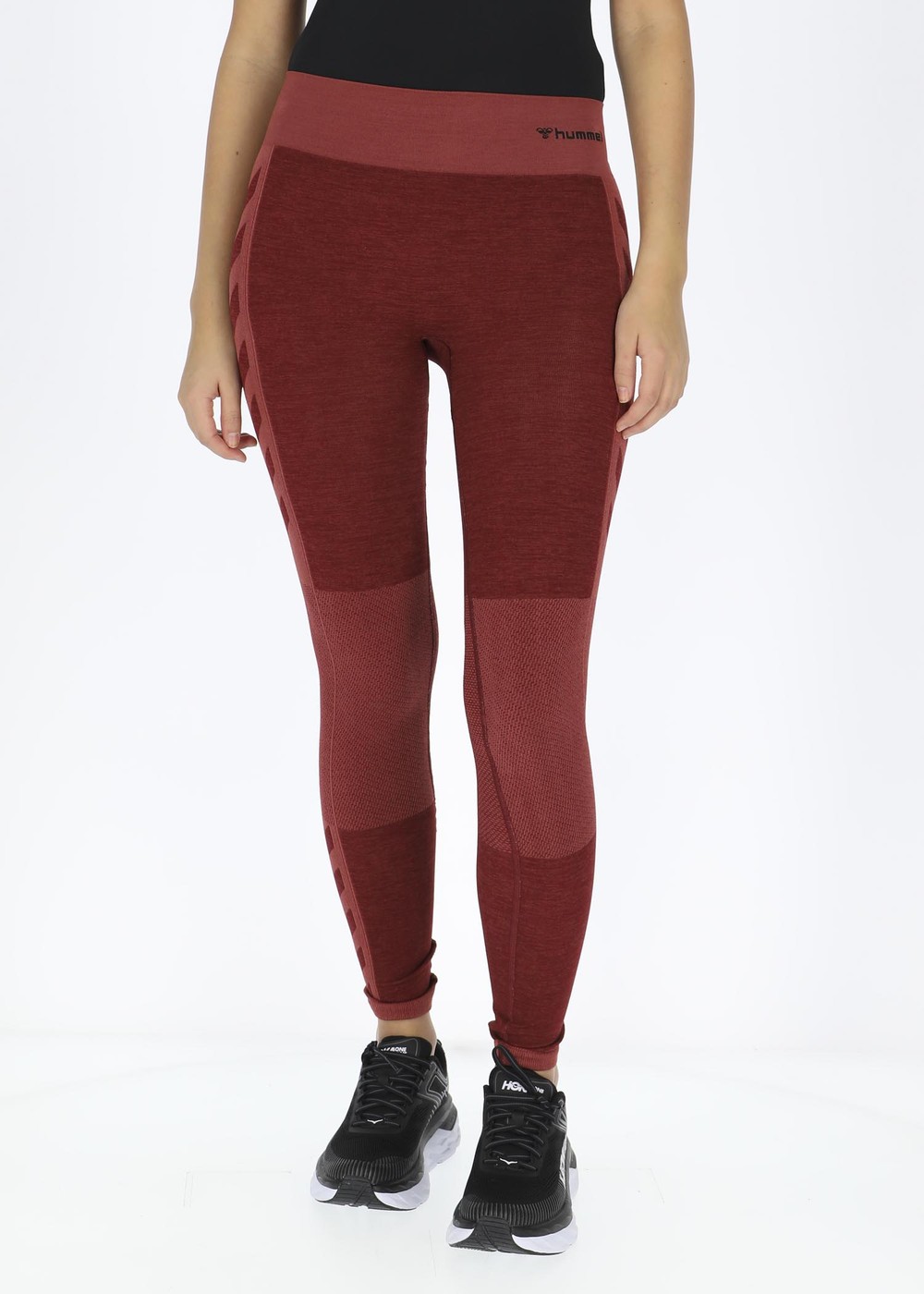 Hmlclea Seamless Mid Waist Tig, Cabernet/Apple Butter Melange, Xs,  Långa Tights