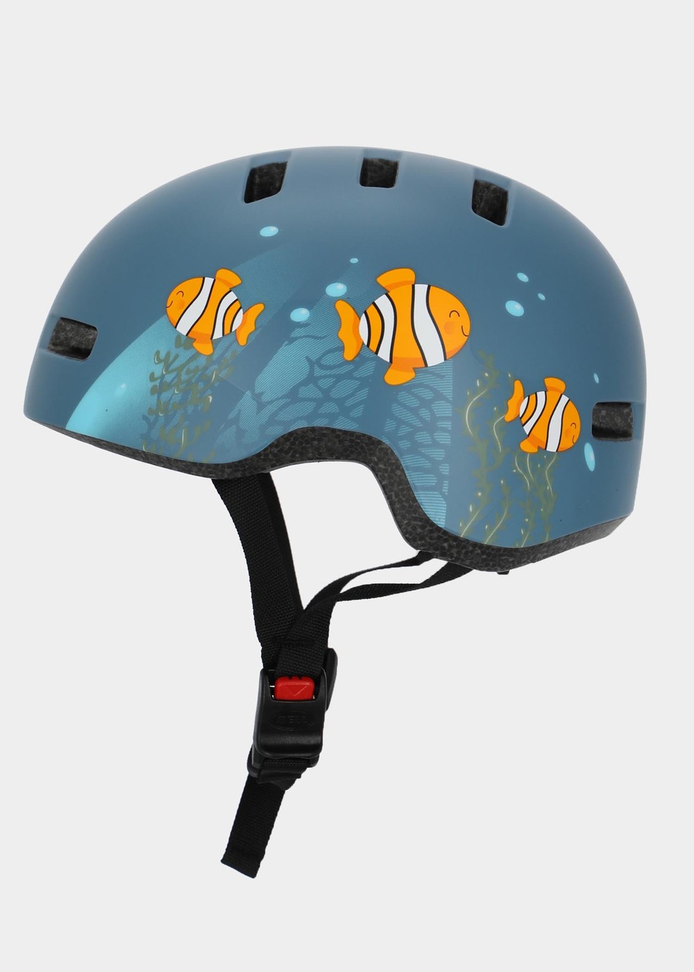 Lil Ripper, Mat Grey/Blue Fish, No Size,  Cykelhjälmar