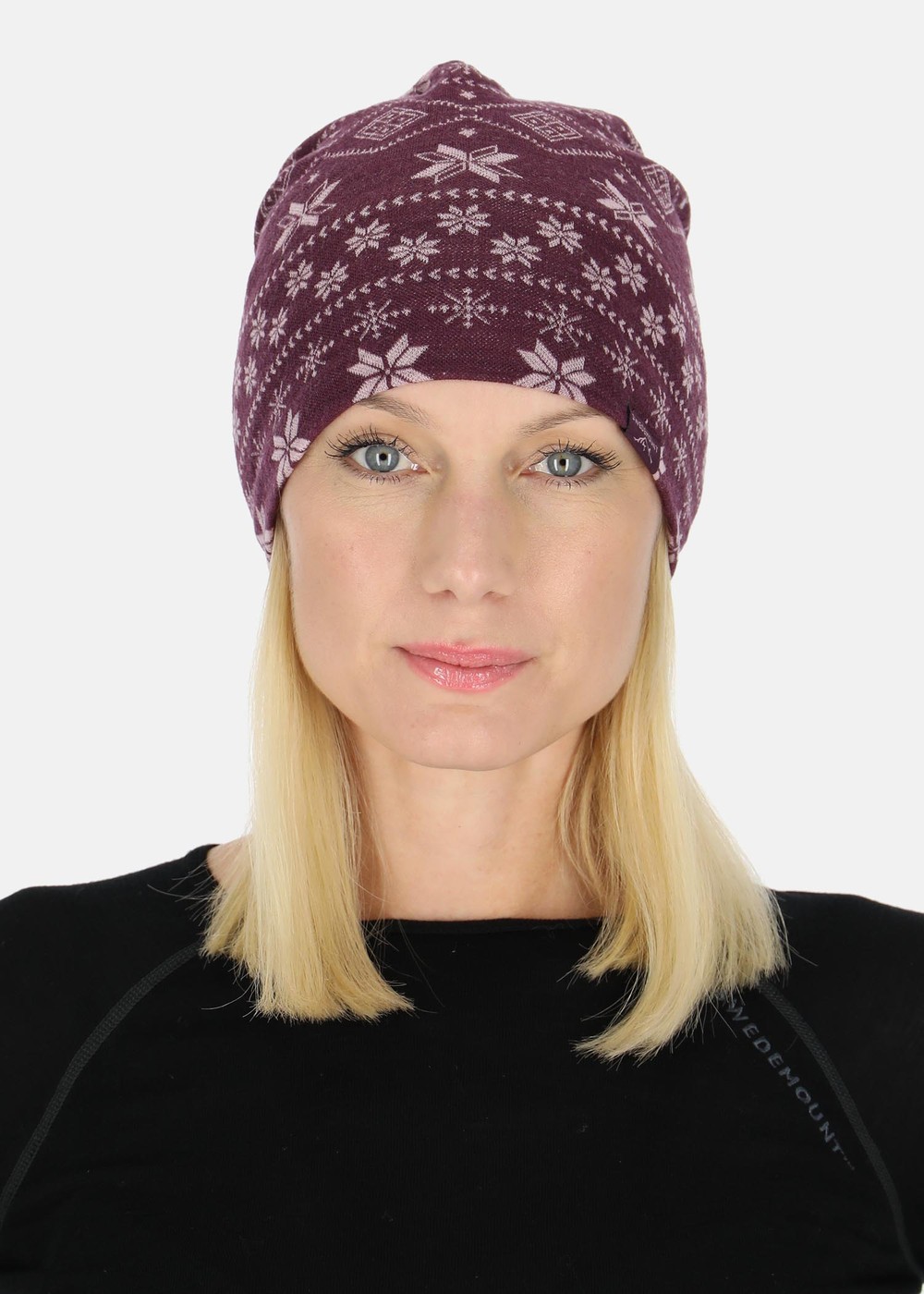 Idre Wool Beanie, Burgundy/Lt Pink, Onesize,  Mössor
