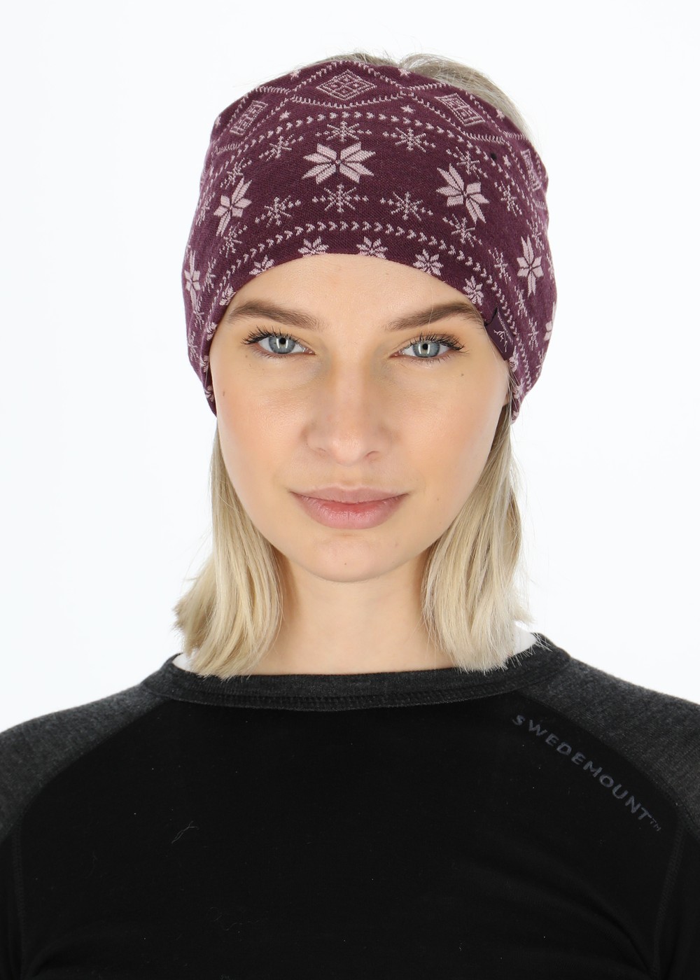 Idre Wool Headband, Burgundy/Lt Pink, Onesize,  Träningstillbehör