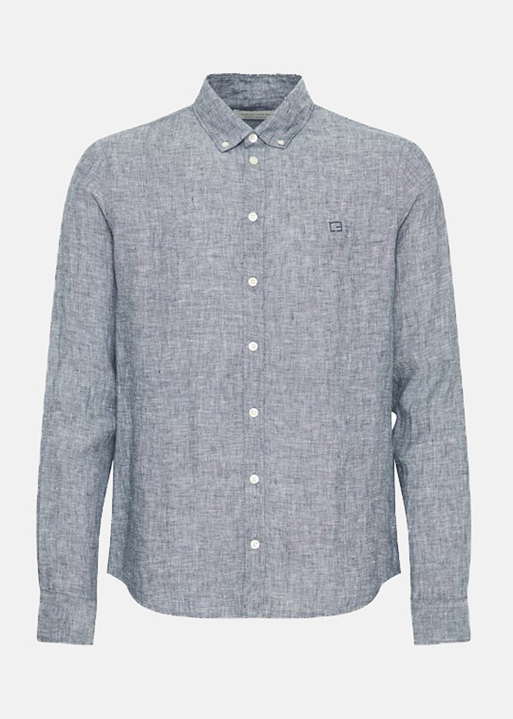 Anton Bd Ls Linen Shirt, Navy Blazer Melange, Xl,  Långärmade Skjortor