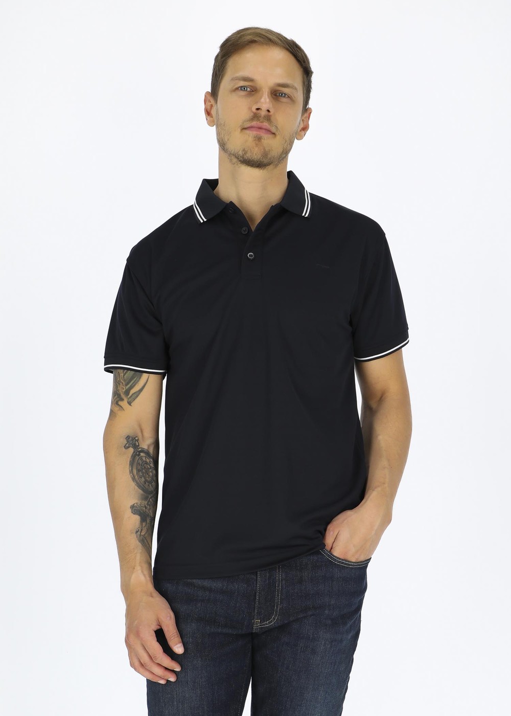 Shirt 2206, Navy, S,  Funktionspikéer