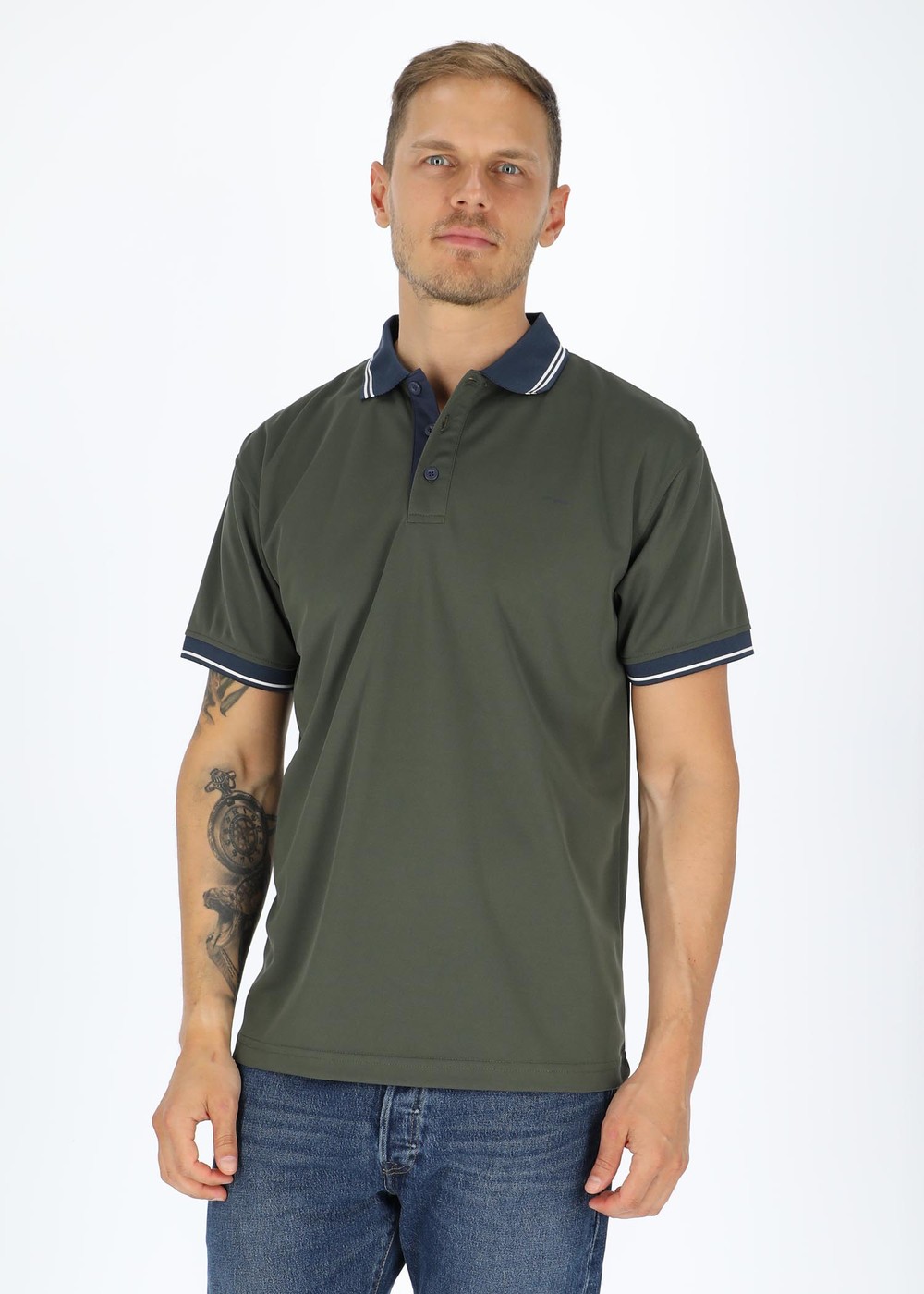 Shirt 2206, Olive, S,  Funktionspikéer