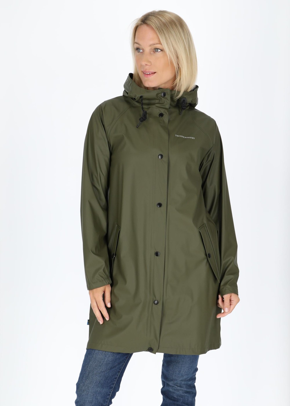 Koster Long Coat W, Dk Olive, 48,  Regnjackor Koster Long Coat W, Dk Olive, 48,  Regnjackor