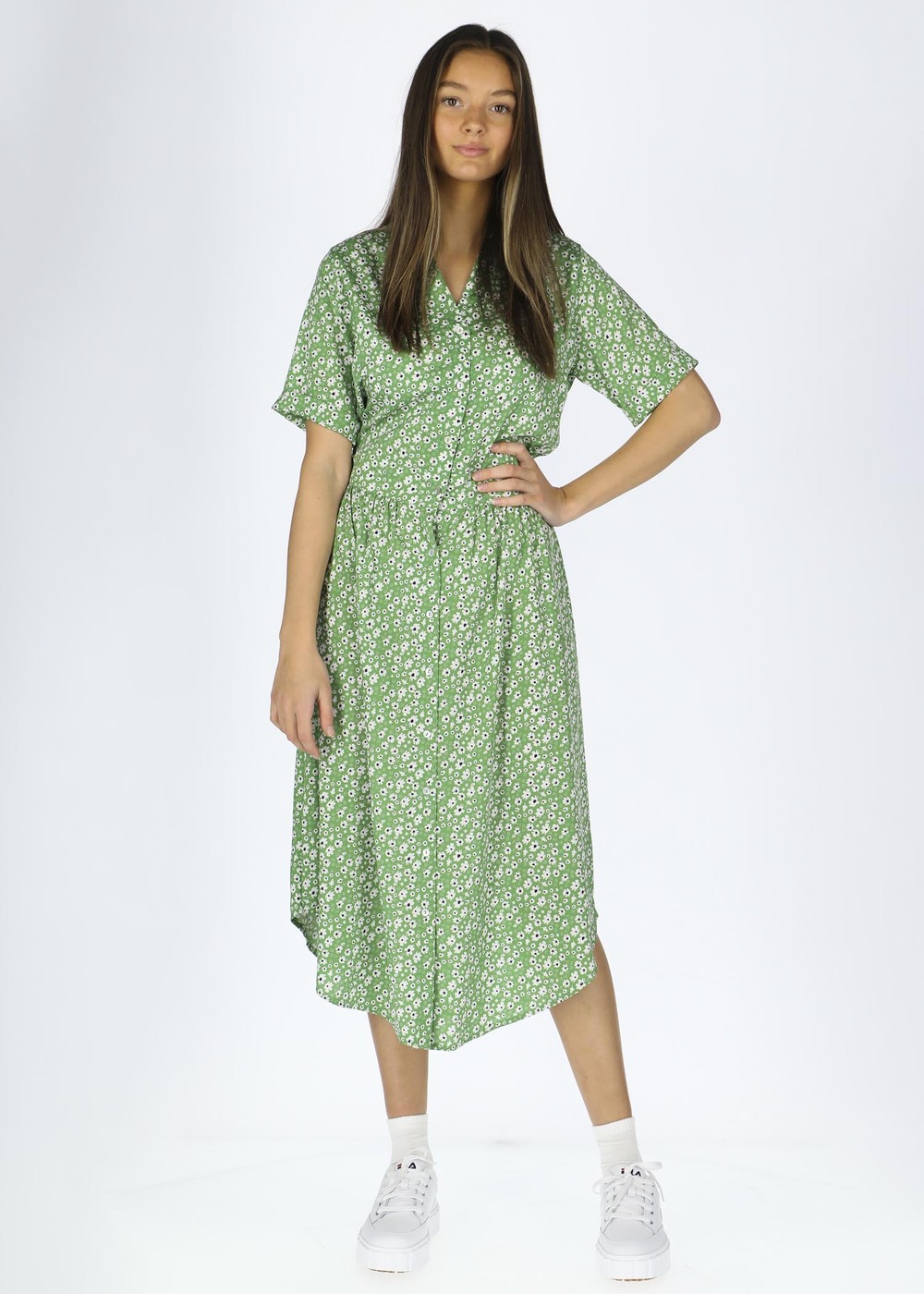 Sankt Claud Long Dress W, Green Flower, 48,  Bästsäljare