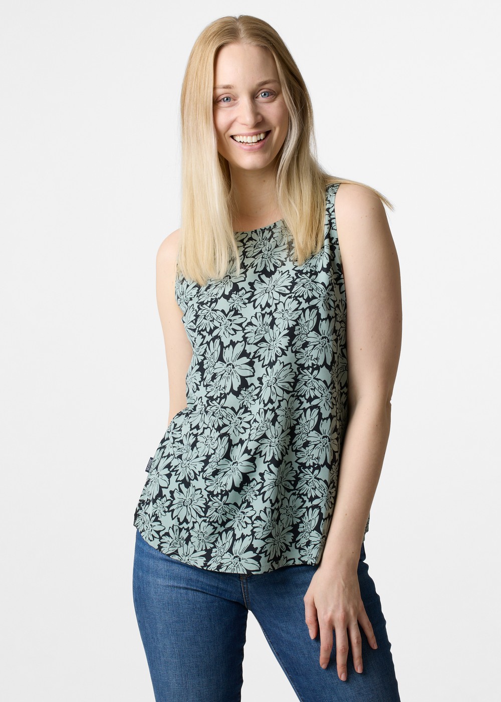 Sankt Claud Singlet W, Daisey Flower Green, 34,  Linnen