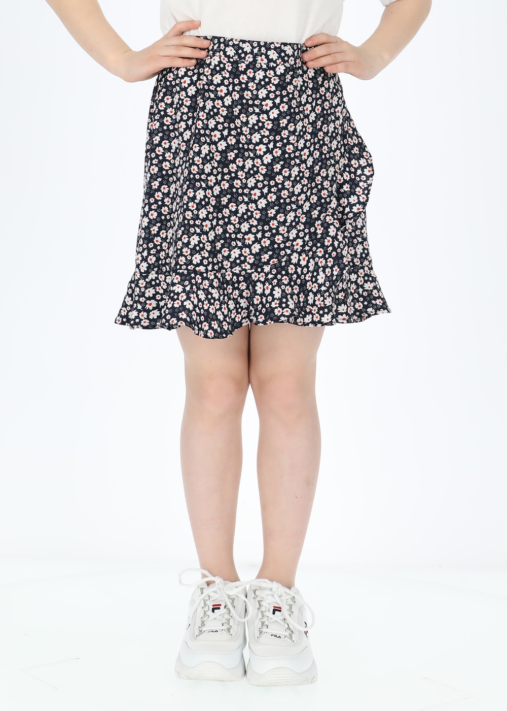 Sankt Claud Short Skirt Jr, Navy Flower, 130,  Klänningar Sankt Claud Short Skirt Jr, Navy Flower, 130,  Klänningar